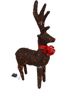 Reindeer with Bells and Outdoor Lights