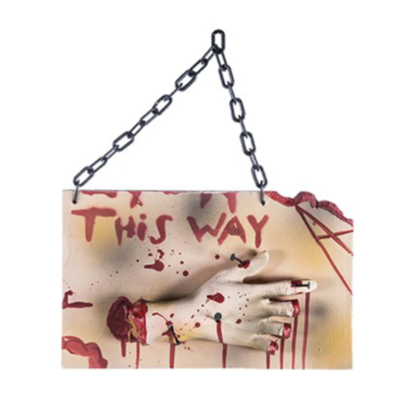 Halloween ~ Sign - Bloody Hand Pointing