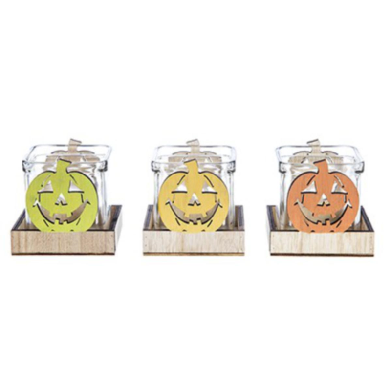 Halloween ~ Wooden Tea Light Holder