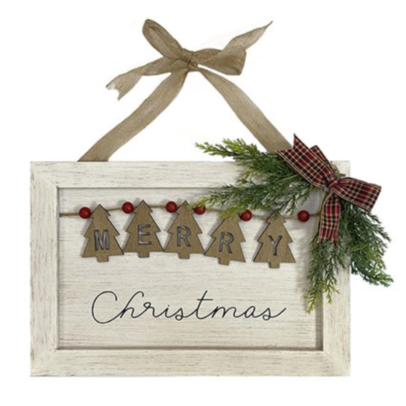 Sign - White Merry Xmas