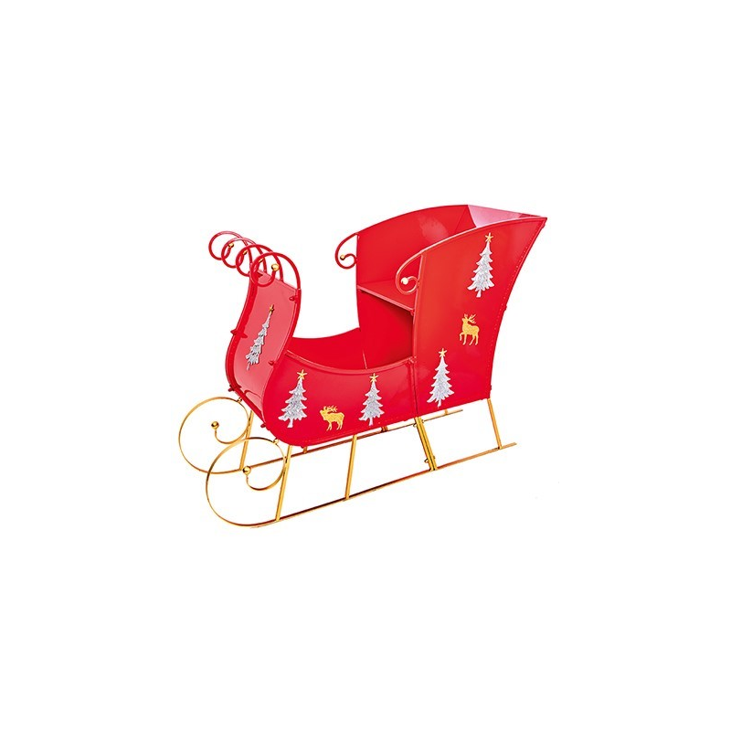 Sleigh - Large Red Metal Sleigh