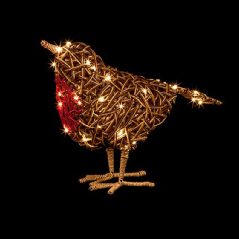 Outside Decoration - 40cm BO Rattan Robin