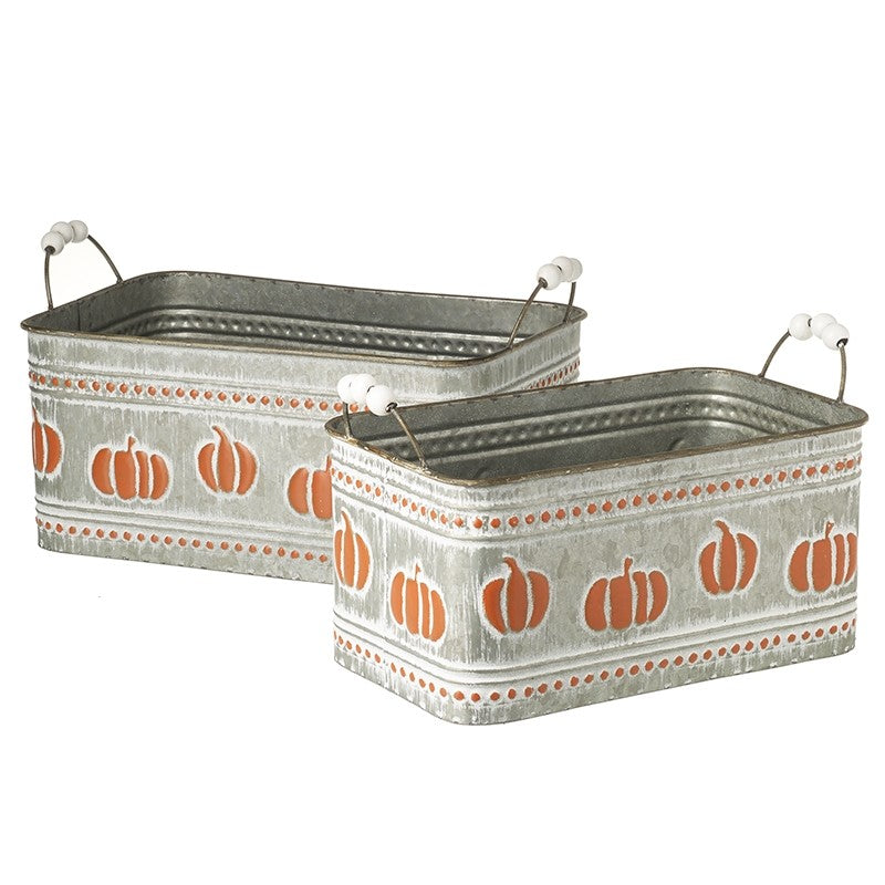 Autumn - Pumpkin Metal Trough