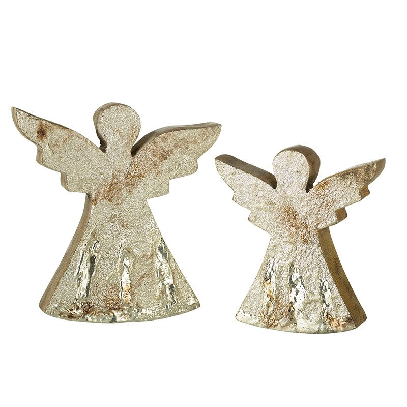 Wooden Angels with Gold Leaf