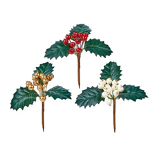 Pick - Berries Holly Pick 3 Assorted Gold Red White
