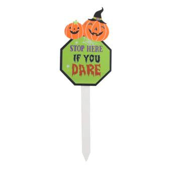 Halloween - Wooden Stop Here Stake