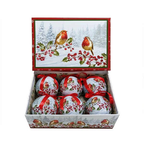 Baubles - Set of 6 Decoupage Baubles