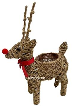 Planter - Straw Rope Reindeer