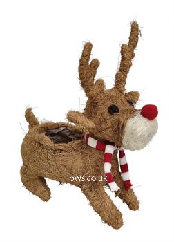 Planter - Large Coir &amp; Sisal Reindeer
