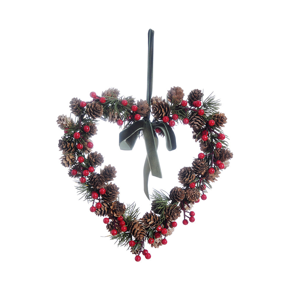 Hanger - Pinecone Berry Heart