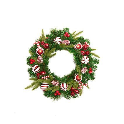 Wreath - Candy Cane Wreath 50cm