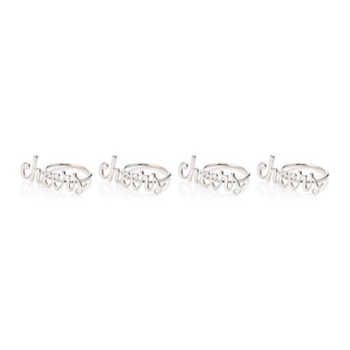 Set of 4 Silver or Gold Napkin Holders