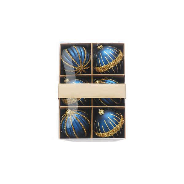 Baubles - Set of 6 Glitter Baubles