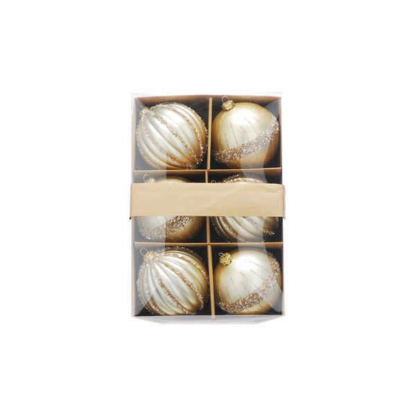 Baubles - Set of 6 Glitter Baubles