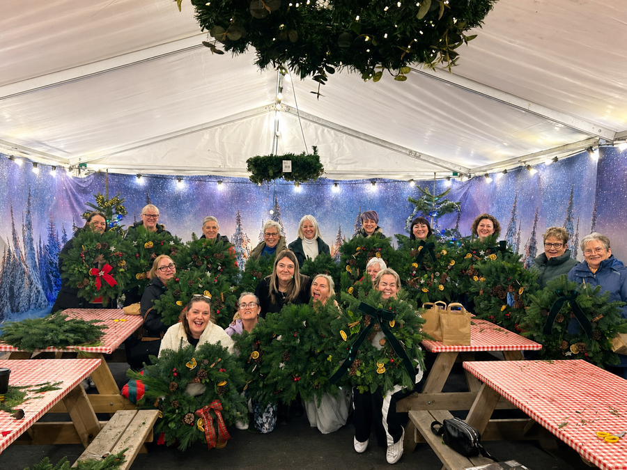 Wreath-making workshop at Rainfords Farm