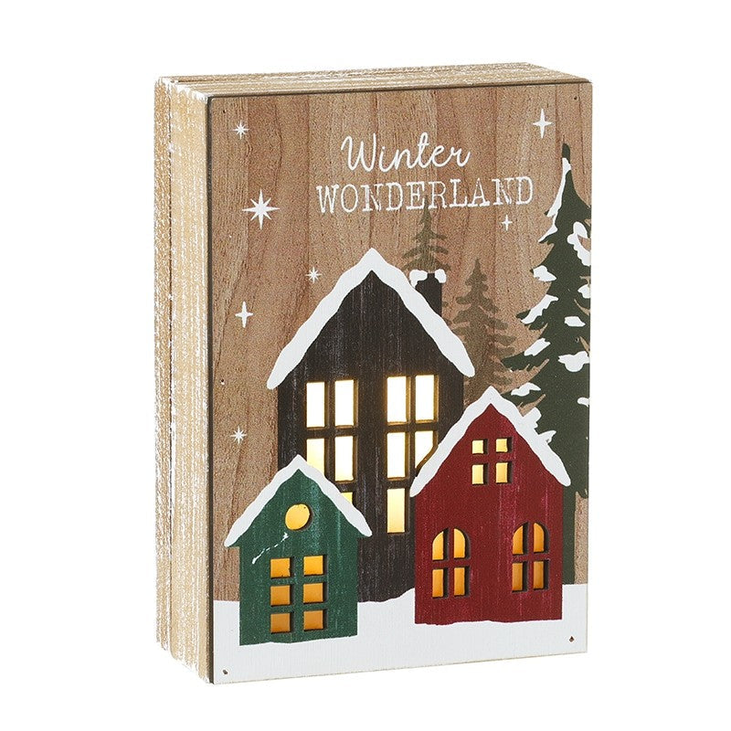 Wood LED Winter Wonderland House Sign