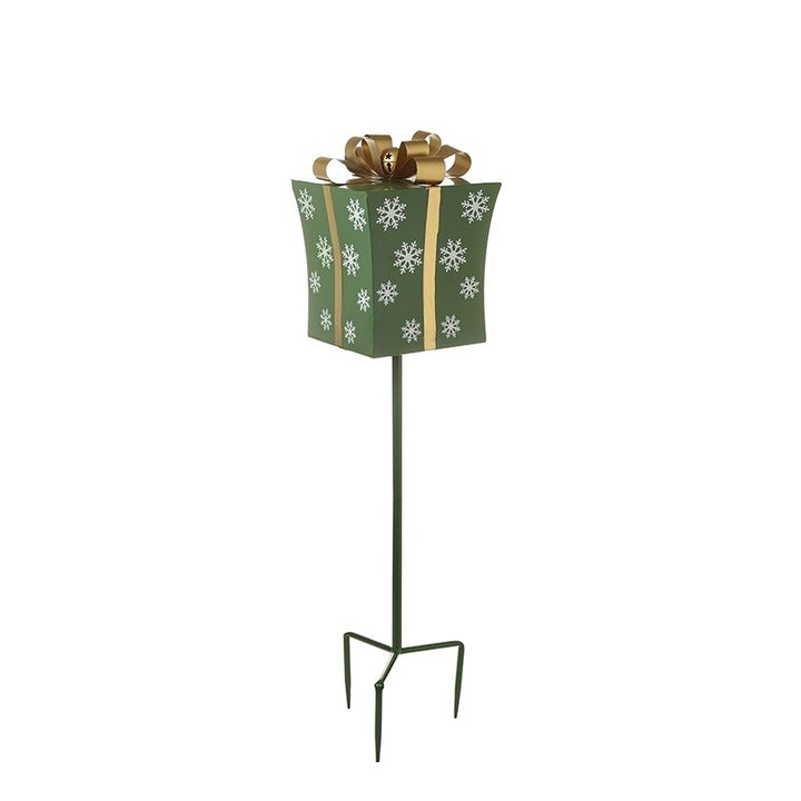 Stake - Green or Red Christmas Present