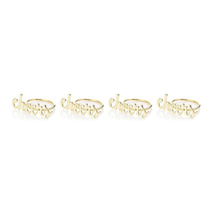Set of 4 Silver or Gold Napkin Holders