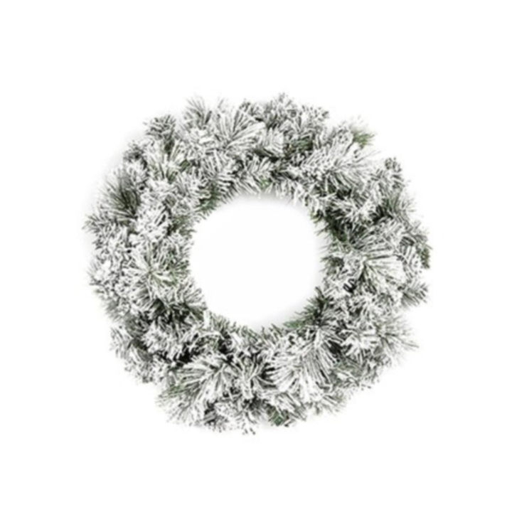 Wreath - 50cm Flocked Verbier Wreath