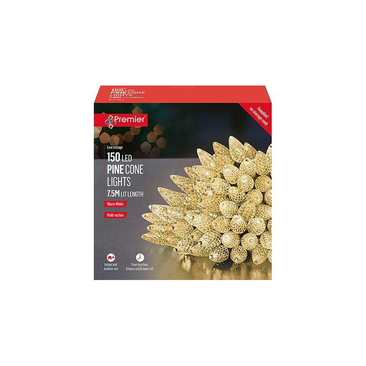Lights - White LED Pine Cone String Lights