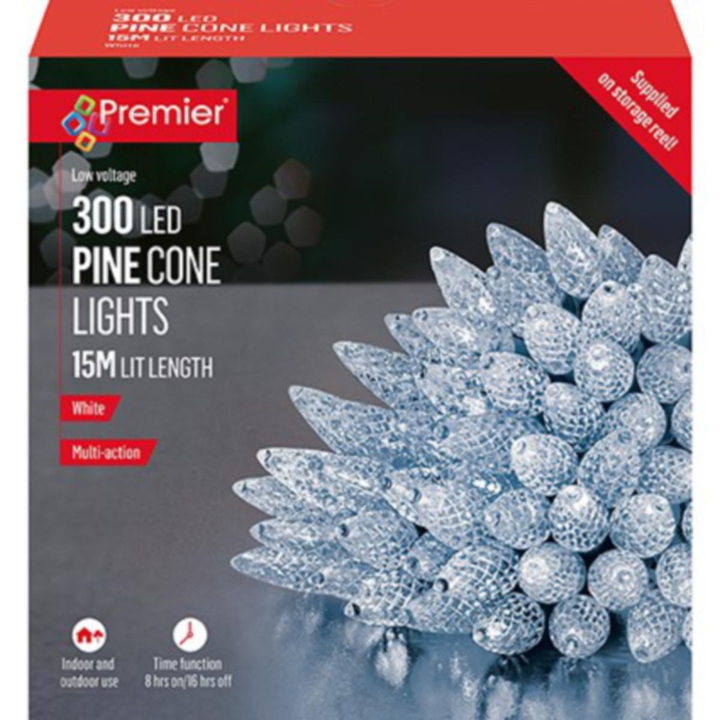 Lights - White LED Pine Cone String Lights
