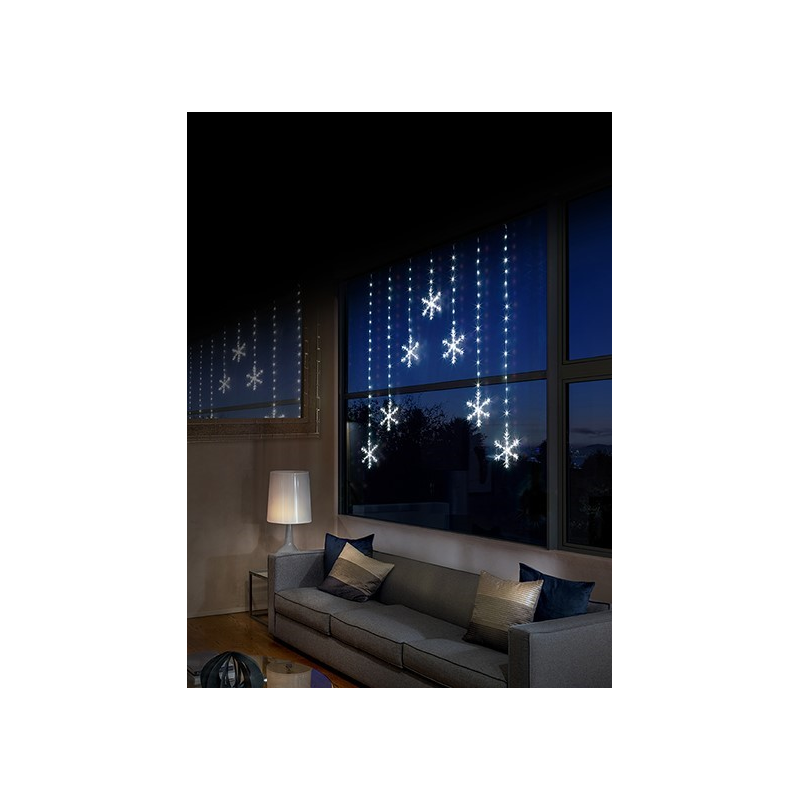 Lights - 1.2M x1.2M PinWire Curtain Snowflake or Star