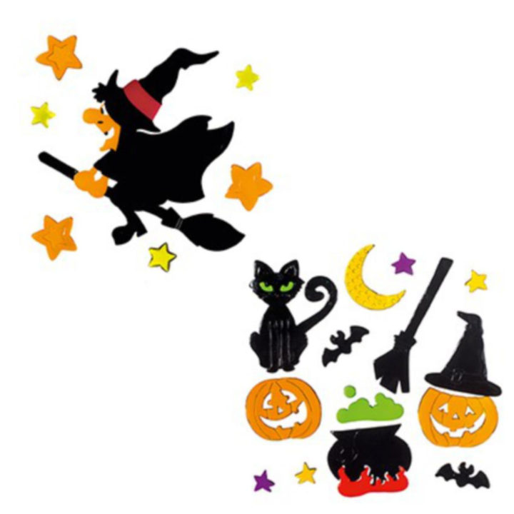 Żelowe naklejki na okna Halloween - różne obrazy Halloween