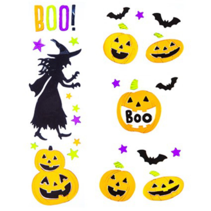Żelowe naklejki na okna Halloween - różne obrazy Halloween