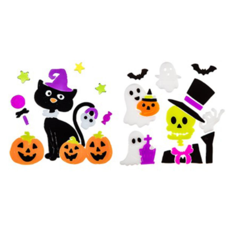 Żelowe naklejki na okna Halloween - różne obrazy Halloween