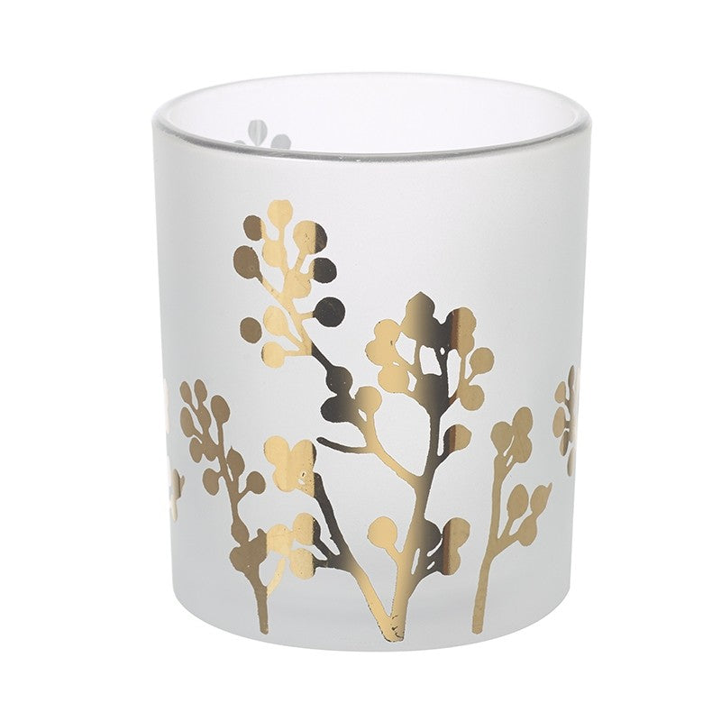 White Glass T Light Holder