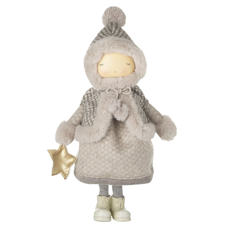 Standing Girl in Hat and Coat