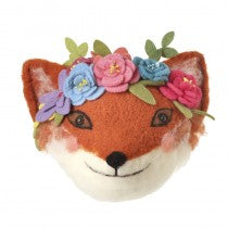 Felt Fox Head with Floral Headdress