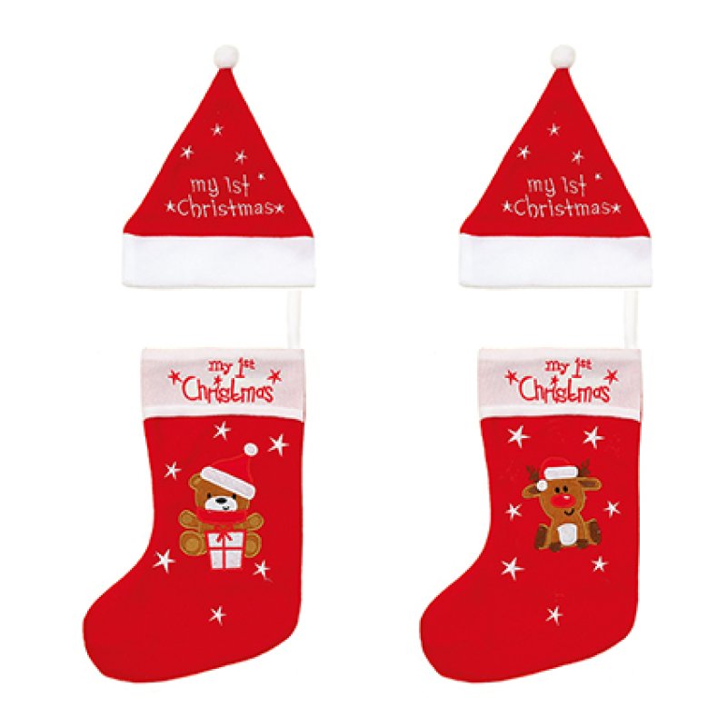 Baby’s First Christmas - Red Hat &amp; Stocking