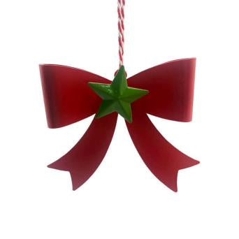 Hanger - Red Metal Bow with Star