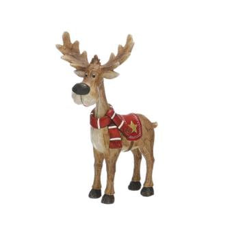 Reindeer - Wood Effect with Scarf