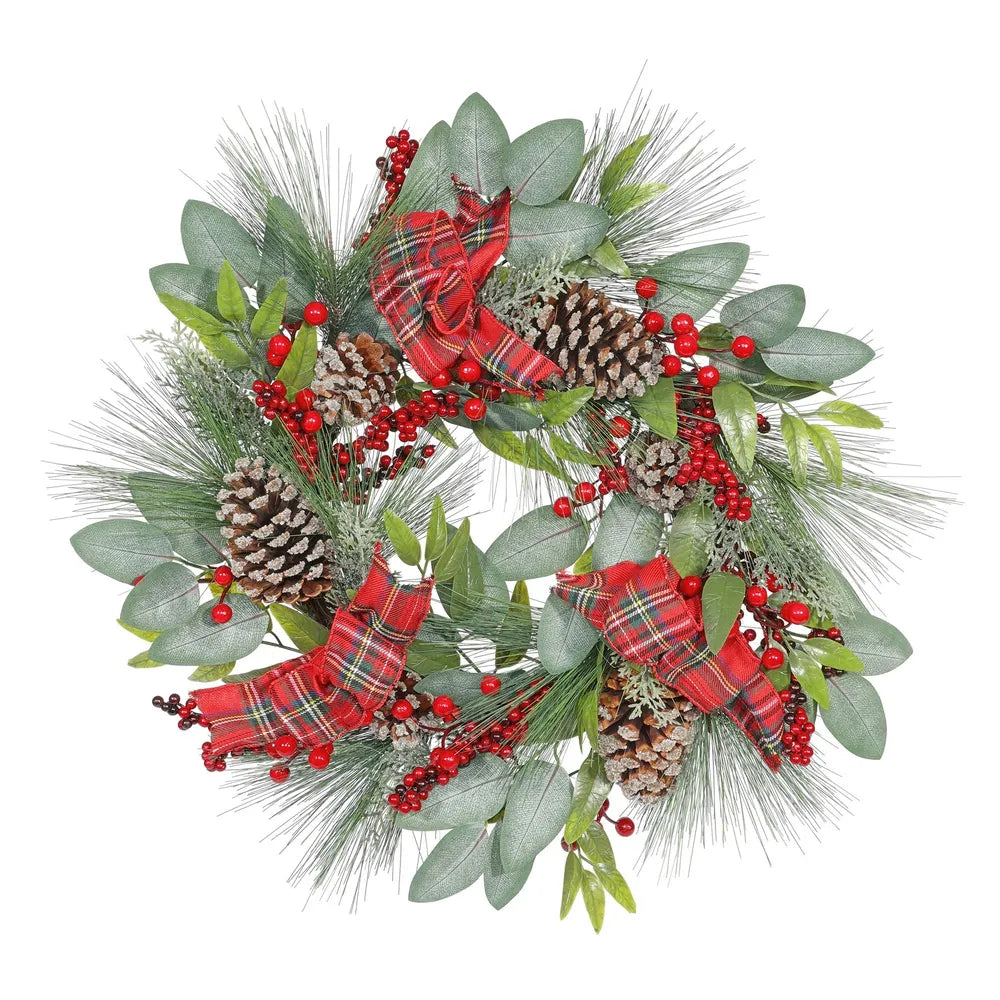Wreath - Luxury Rattan with Bows and Berries