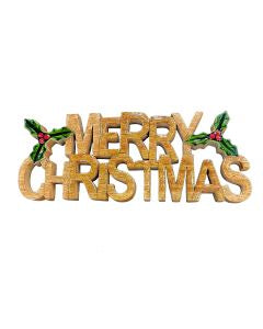 Merry Christmas - Mango Wood Standing Ornament