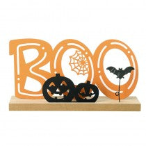Halloween - Boo Sign on Wooden Base