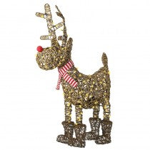 Light up Rattan Reindeer in Boots