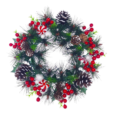 Wreath - Red Berry Cone Candy