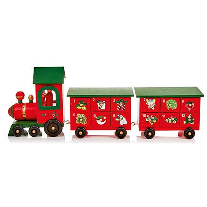 Advent - Wooden Train with 2 Carriages
