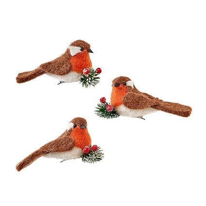 Robins - Set of 3 with Floristry &amp; Berries