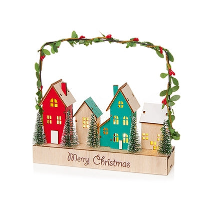 Christmas Houses with Garland