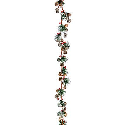 Garland - Natural Frosted Cone with Berries