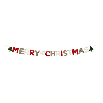 Garland - Felt Merry Christmas 1.2m