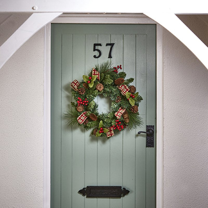 Wreath - Natural Berry with Ribbon 50cm