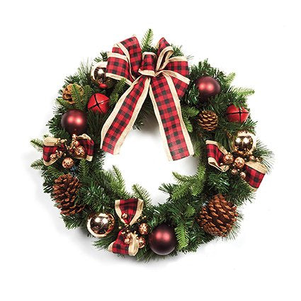 Wreath -  Red Bow 50cm