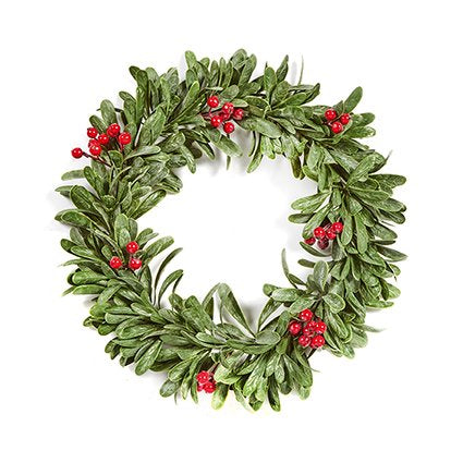 Wreath - Dusty Mistletoe with Berries