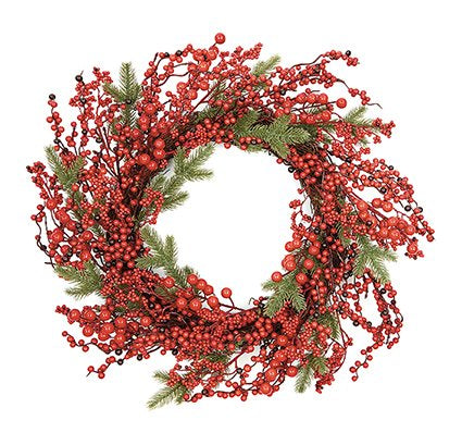 Wreath - Rattan Red Berry 50cm