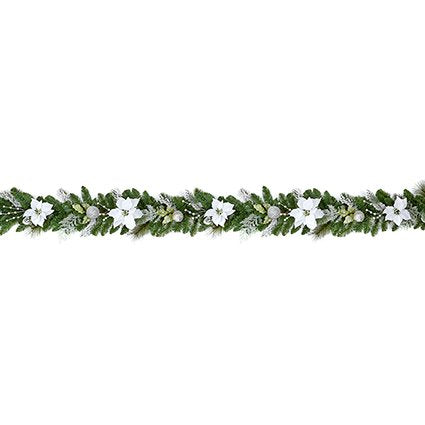 Garland - White Poinsettia 1.8M